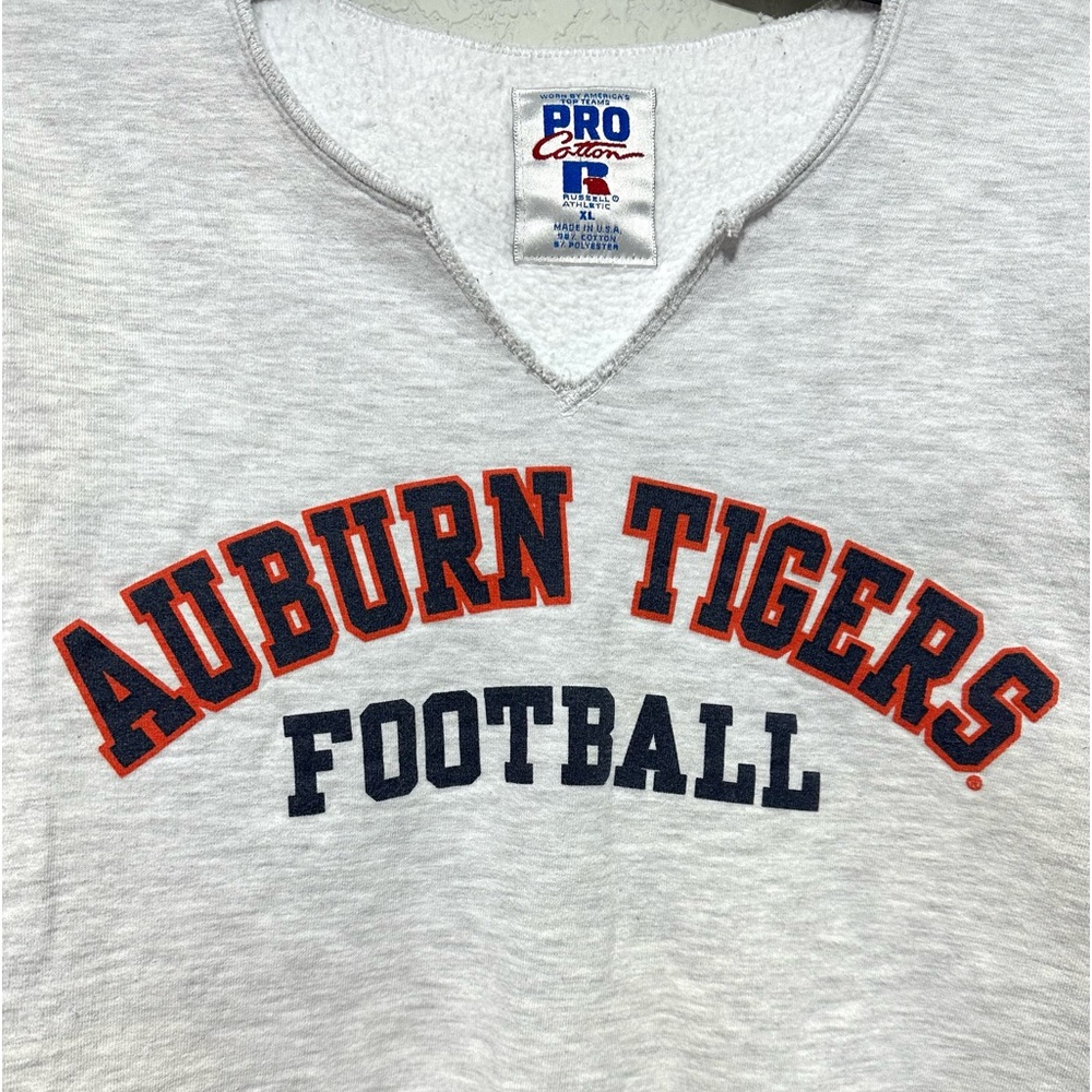 Auburn Tigers Football Vintage Russell Athletic Sweatshirt XL Gray